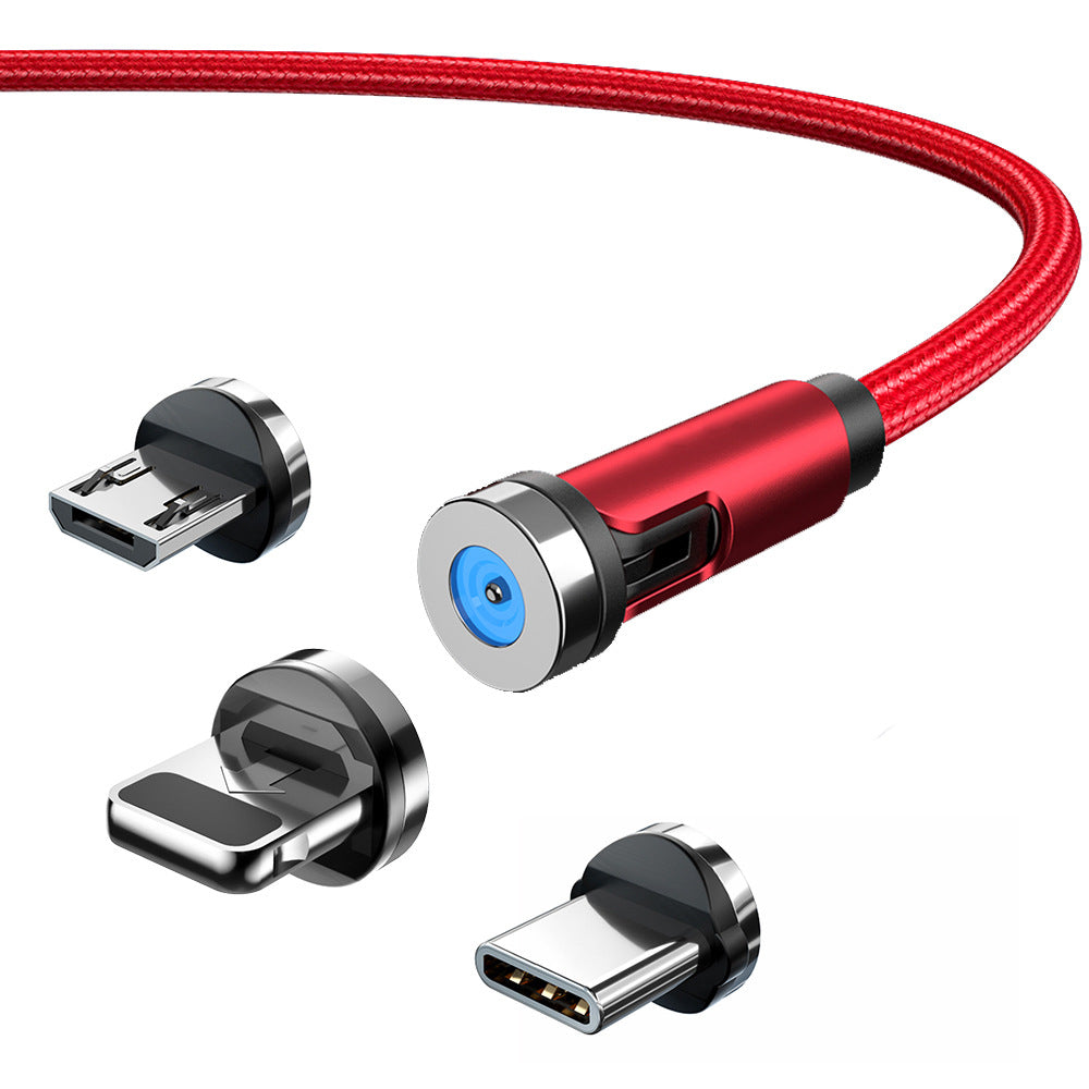 3 in 1 rotating magnetic Suction data Fast Charge Cable Compatible With iPhone 15 Series(3FT)