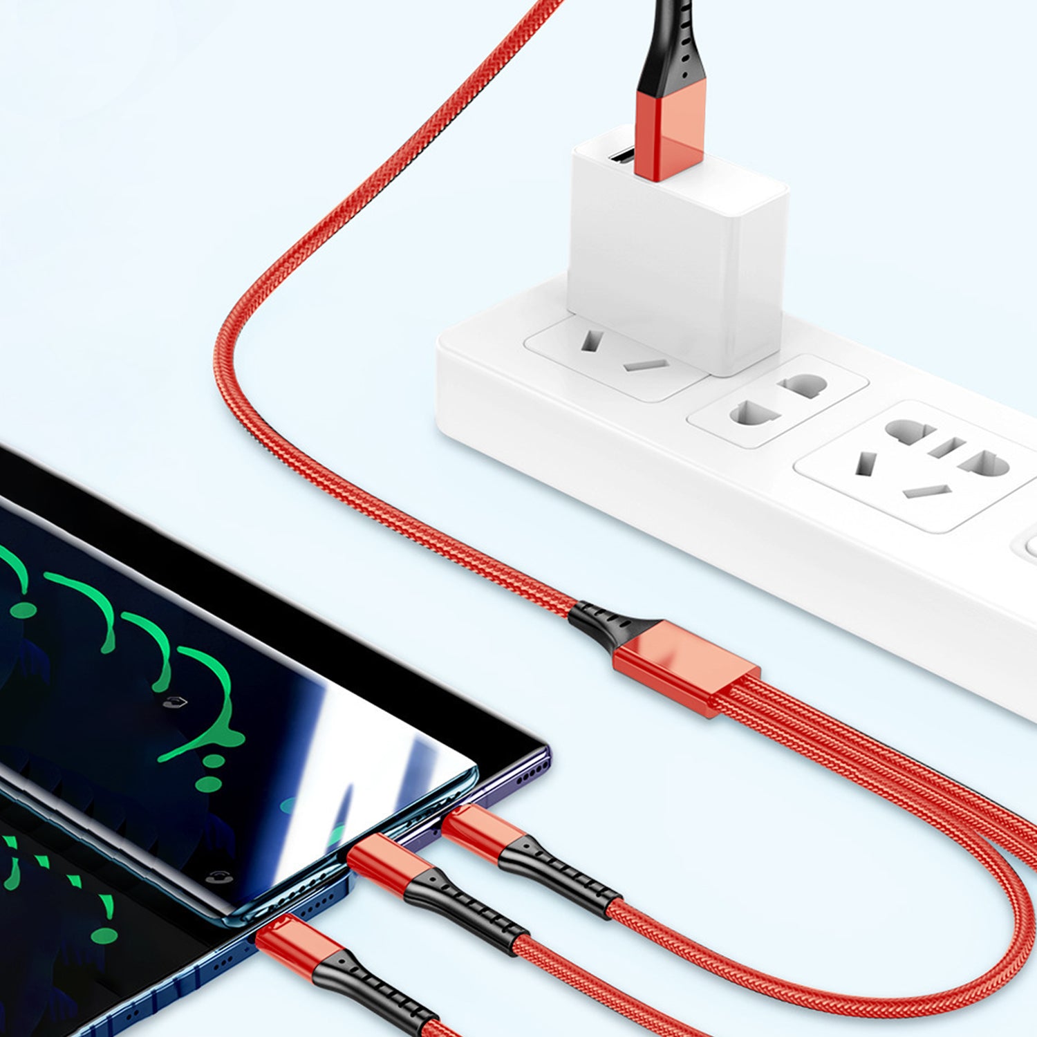 3 in 1 (iPhone/Android/Type-C) 66w super fast charging cable