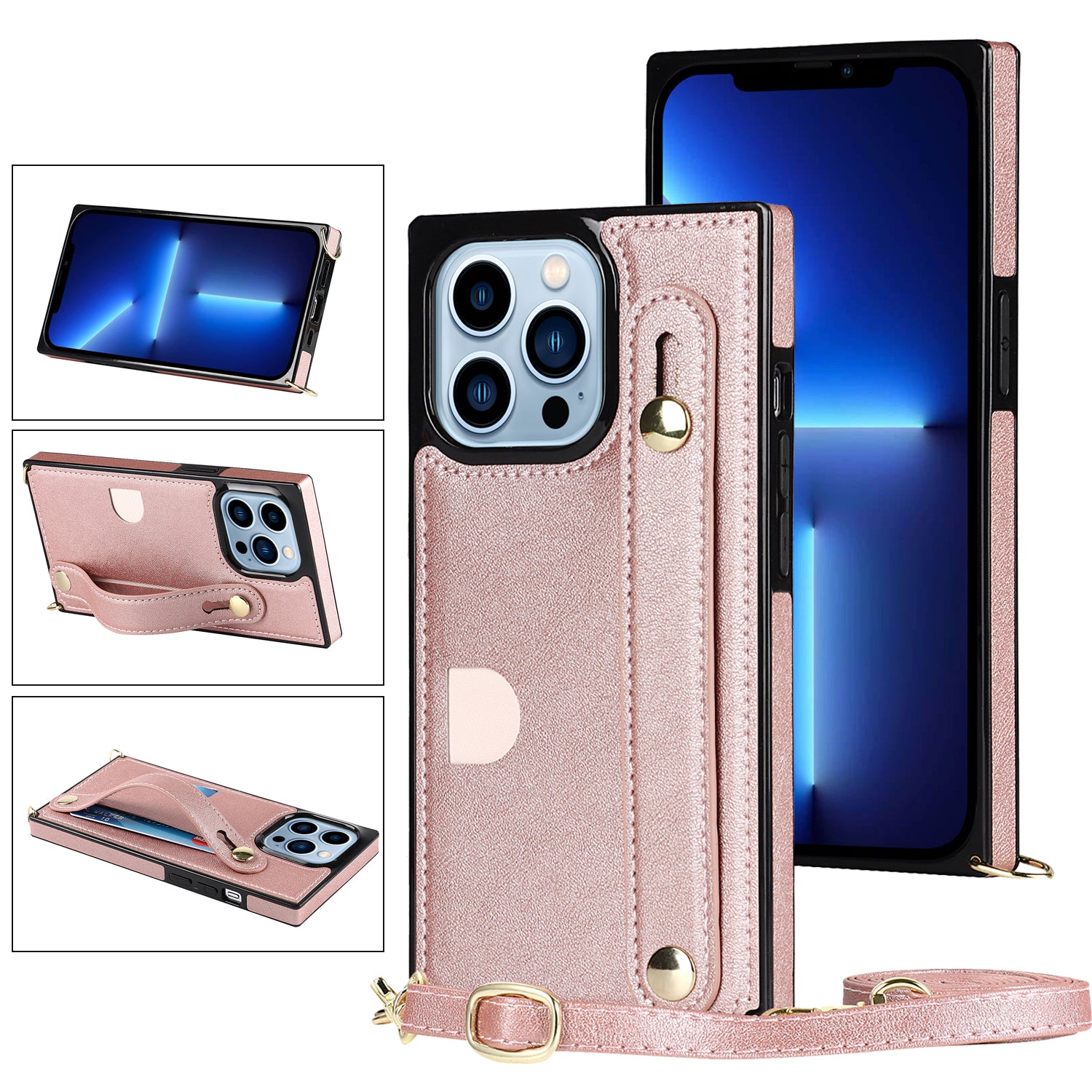 Fashion Leather Case with 1 Credit Card Slots for iPhone 13 Pro Max(6.7")