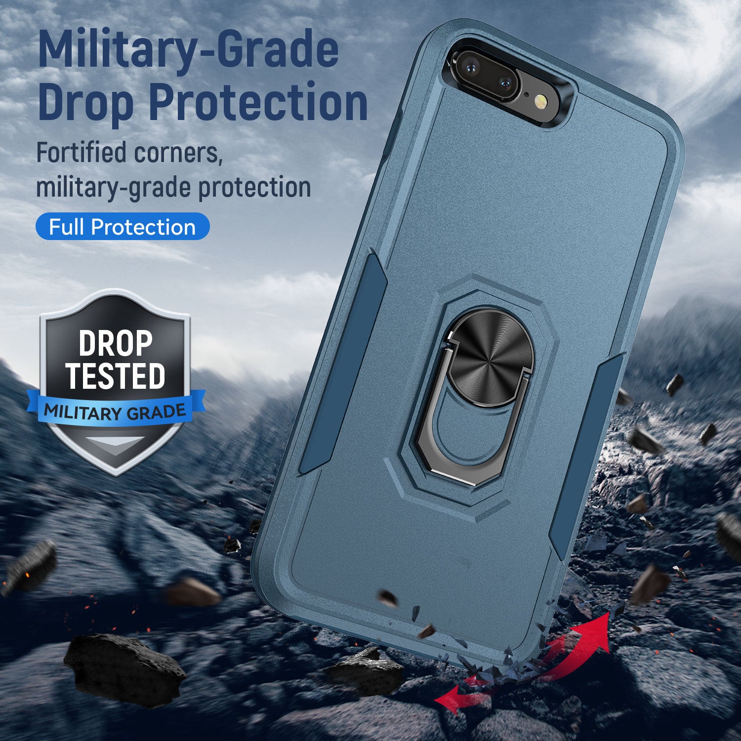 iPhone 6/7/8 Plus Kickstand fully protected heavy-duty shockproof case