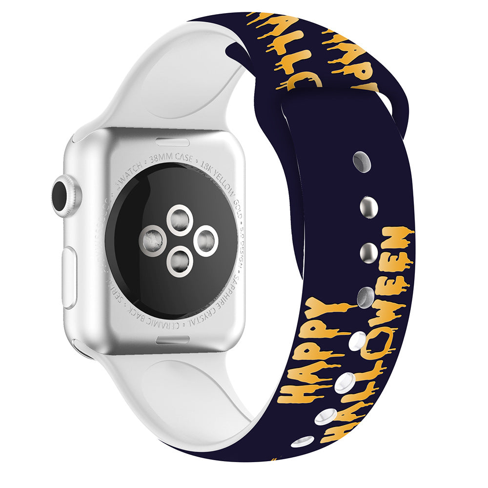 38/40/41 mm Halloween printed iwatch band, suitable for Apple Watch Series. 8/SE/7/6/5/4/3/2/1