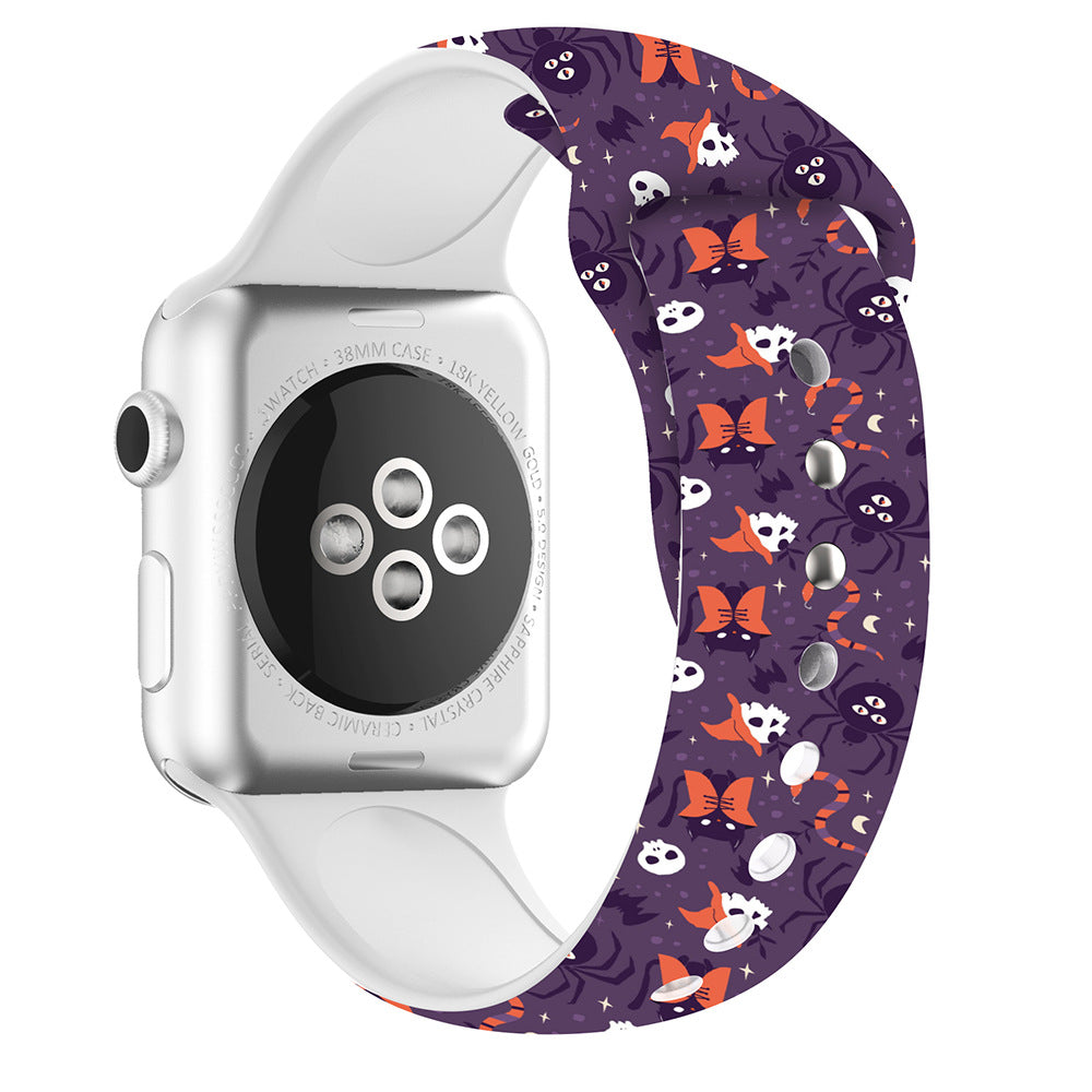 38/40/41 mm Halloween printed iwatch band, suitable for Apple Watch Series. 8/SE/7/6/5/4/3/2/1