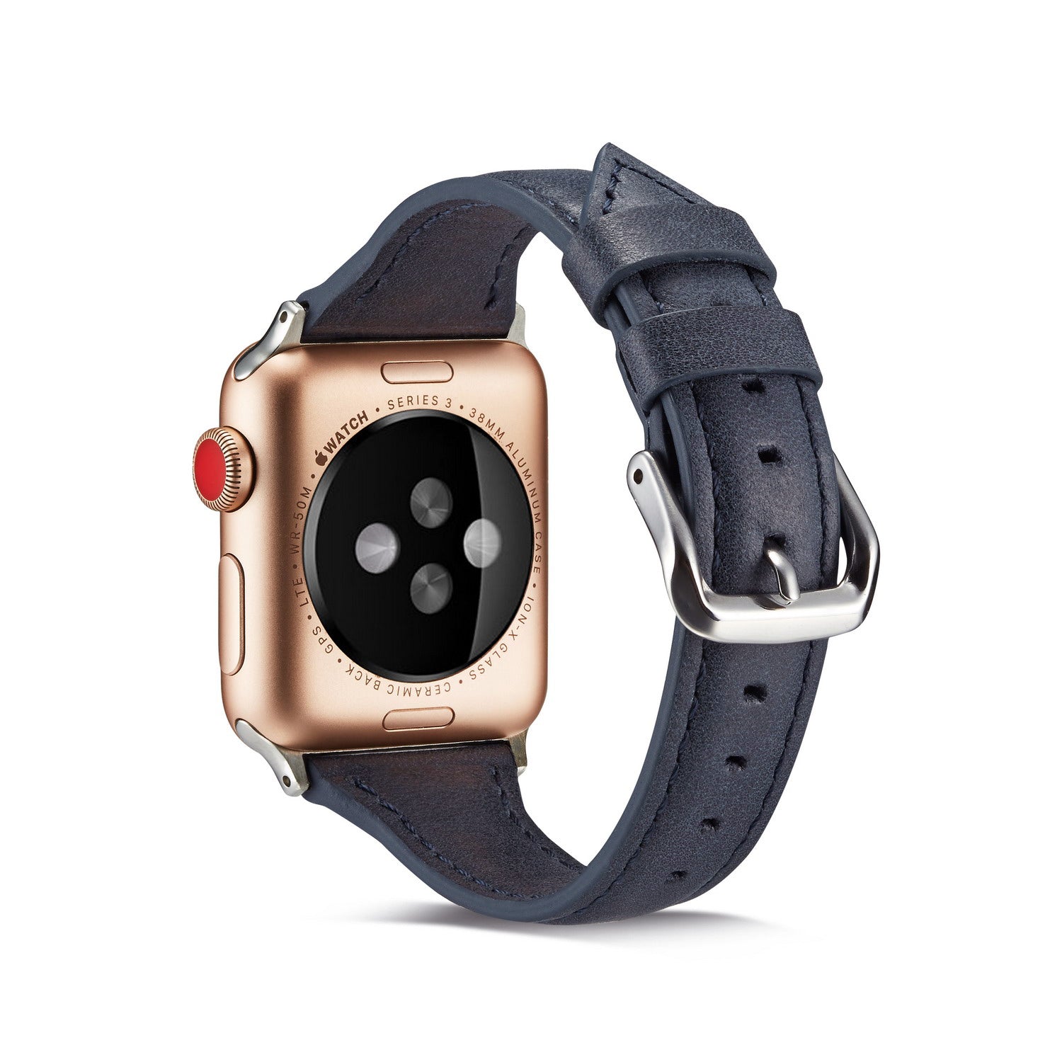 38/40/41mm Apple Watch series 7/6/5/4/3/2/1 Cowhide Belt Lady Blue Replacement Belt