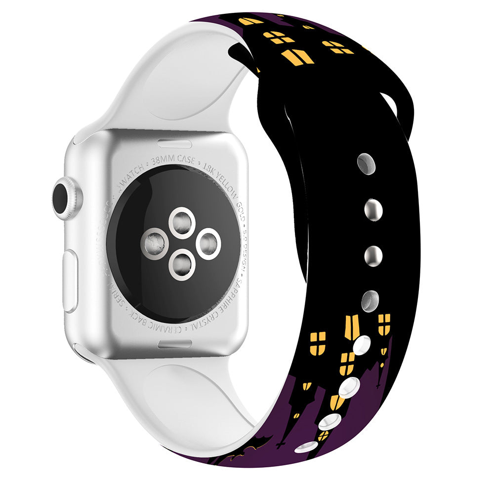 38/40/41 mm Halloween printed iwatch band, suitable for Apple Watch Series. 8/SE/7/6/5/4/3/2/1