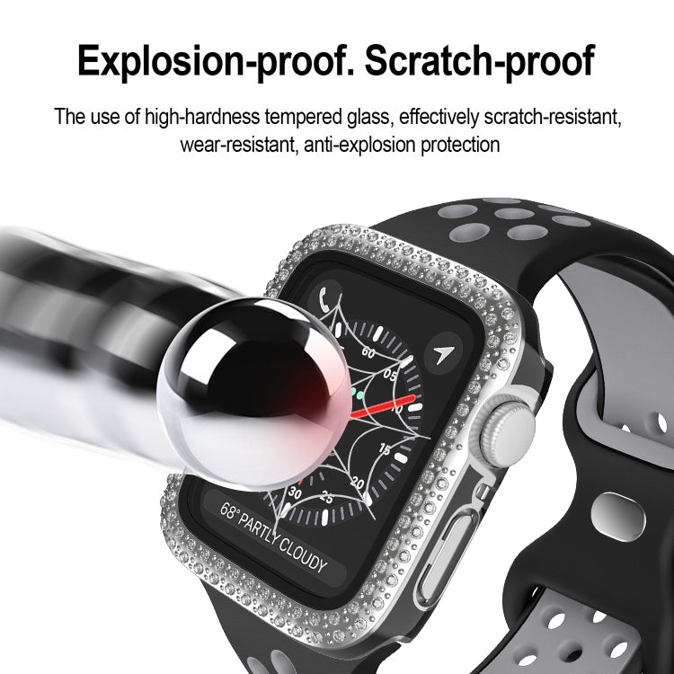 38mm 2 in 1 Diamond Bumper Case with Screen Protector for Apple Watch 6/5/4/3/2/1