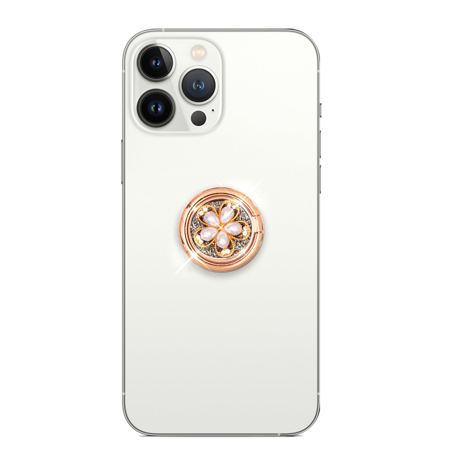 Bling bling pearl and diamonds mobile phone metal ring buckle / kickstand