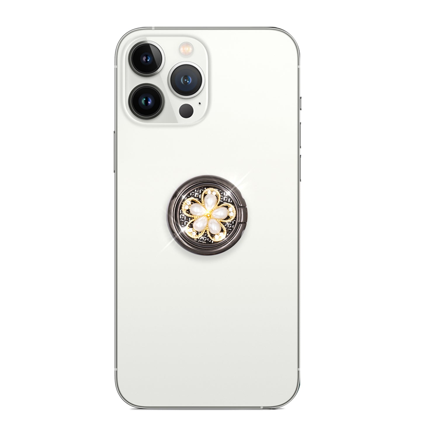 Bling bling pearl and diamonds mobile phone metal ring buckle / kickstand