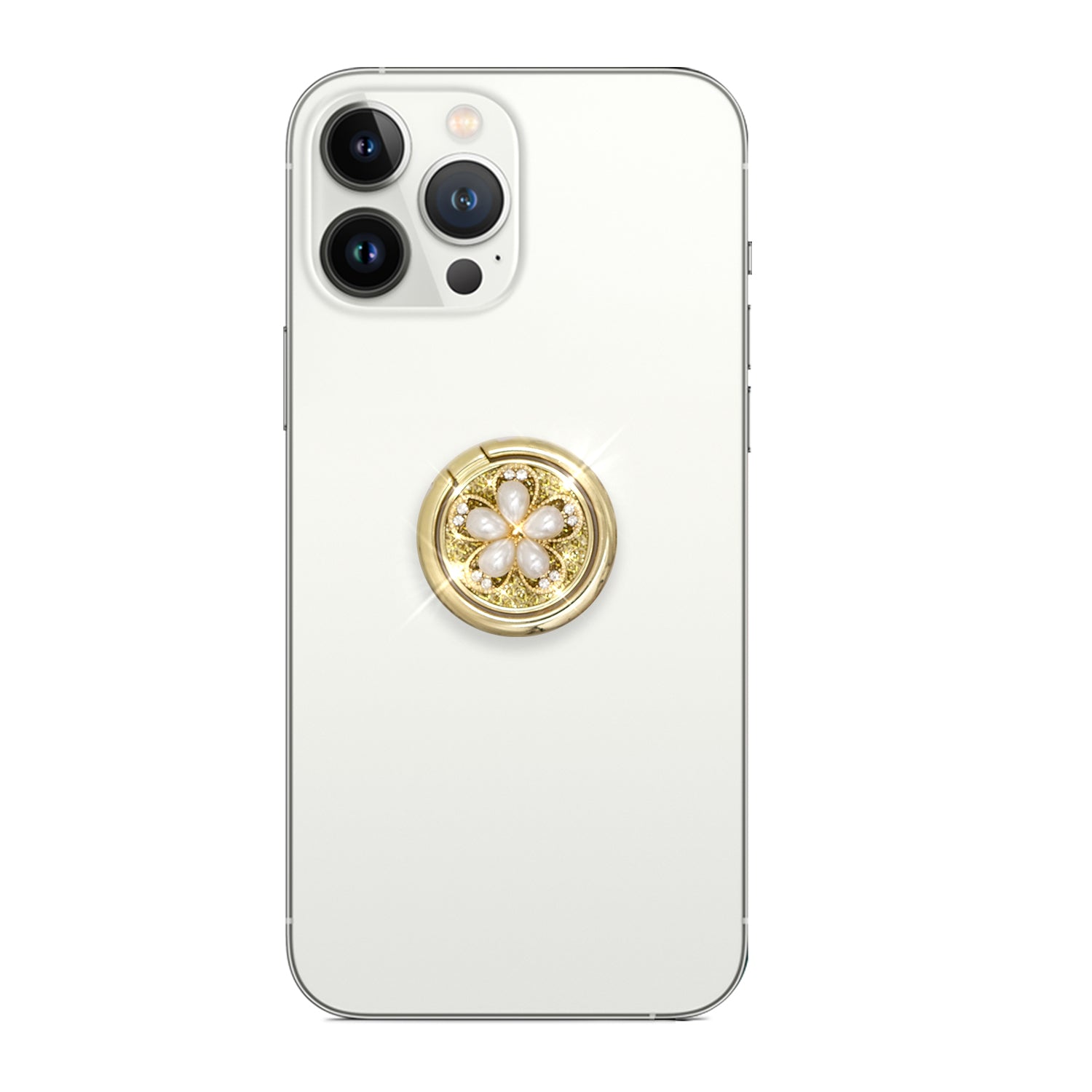Bling bling pearl and diamonds mobile phone metal ring buckle / kickstand