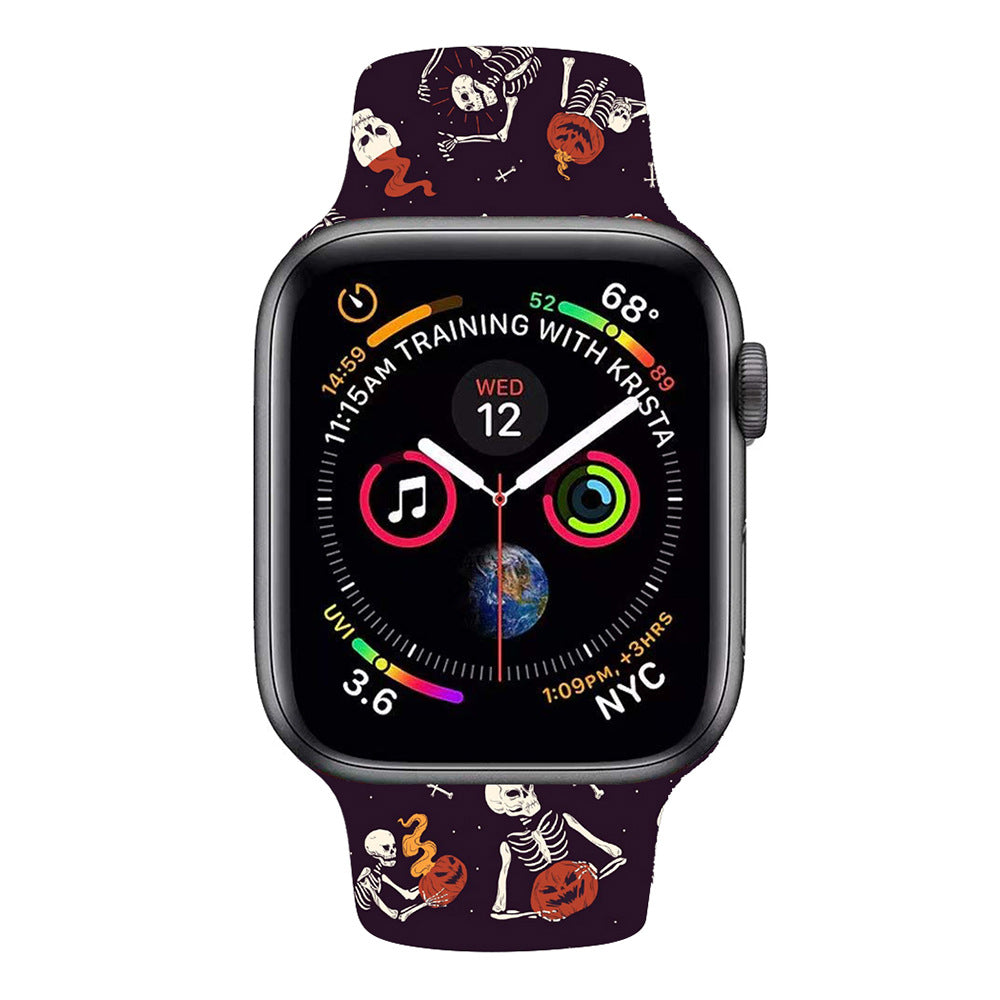 38/40/41 mm Halloween printed iwatch band, suitable for Apple Watch Series. 8/SE/7/6/5/4/3/2/1