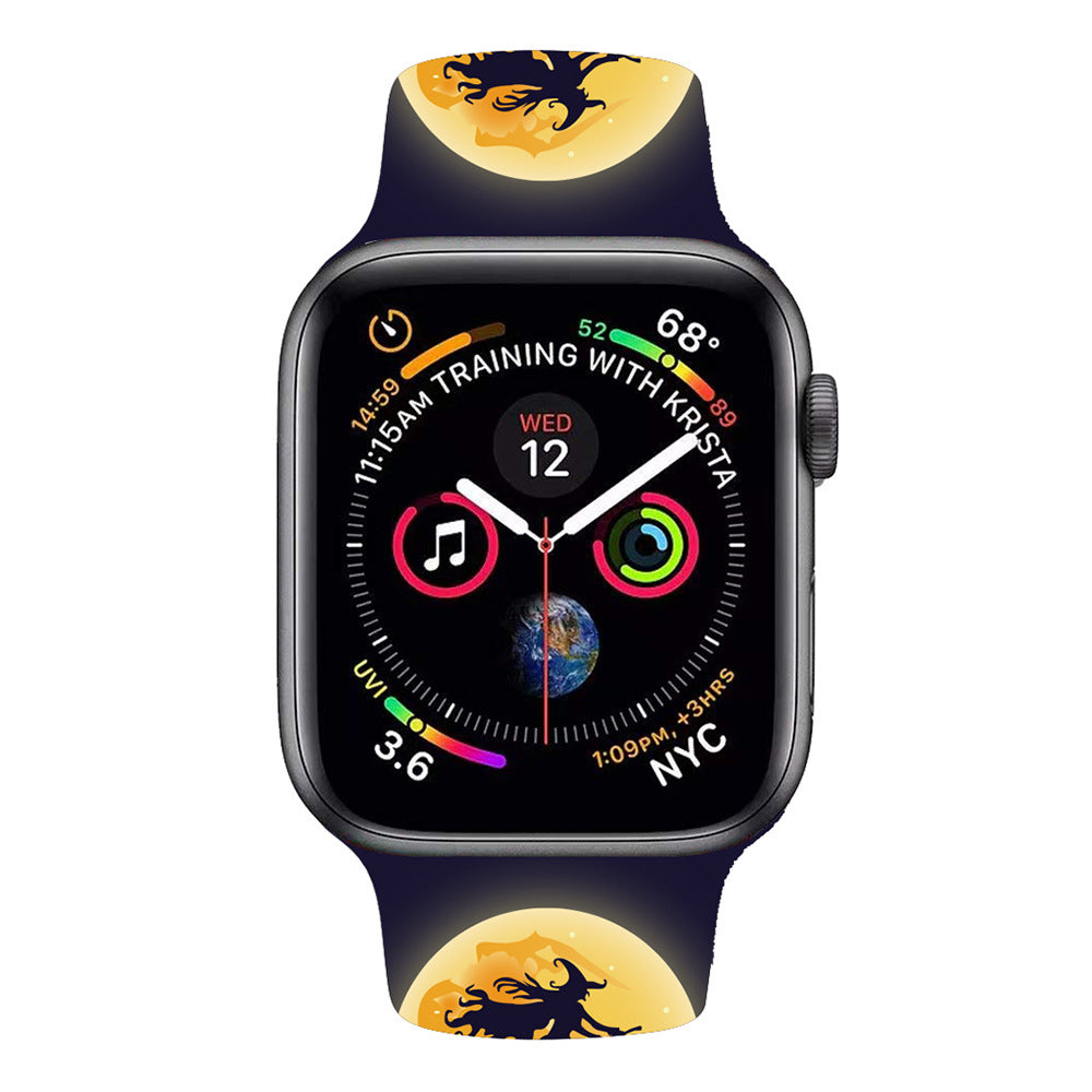 38/40/41 mm Halloween printed iwatch band, suitable for Apple Watch Series. 8/SE/7/6/5/4/3/2/1