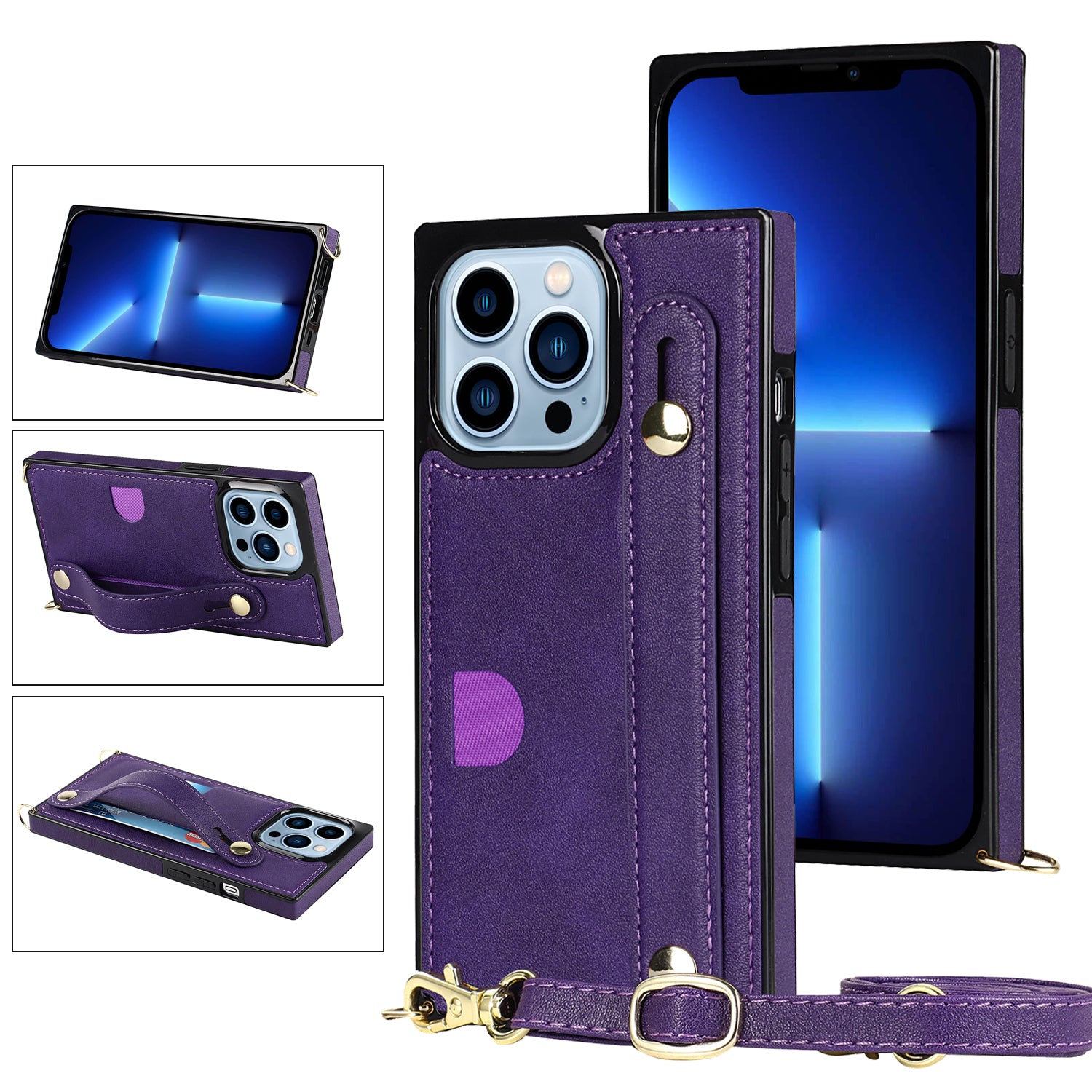 Fashion Leather Case with 1 Credit Card Slots for iPhone 13 Pro(6.1")