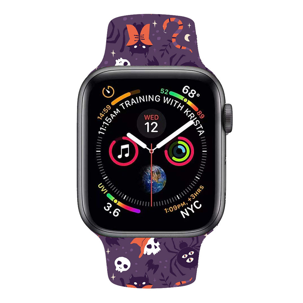 38/40/41 mm Halloween printed iwatch band, suitable for Apple Watch Series. 8/SE/7/6/5/4/3/2/1