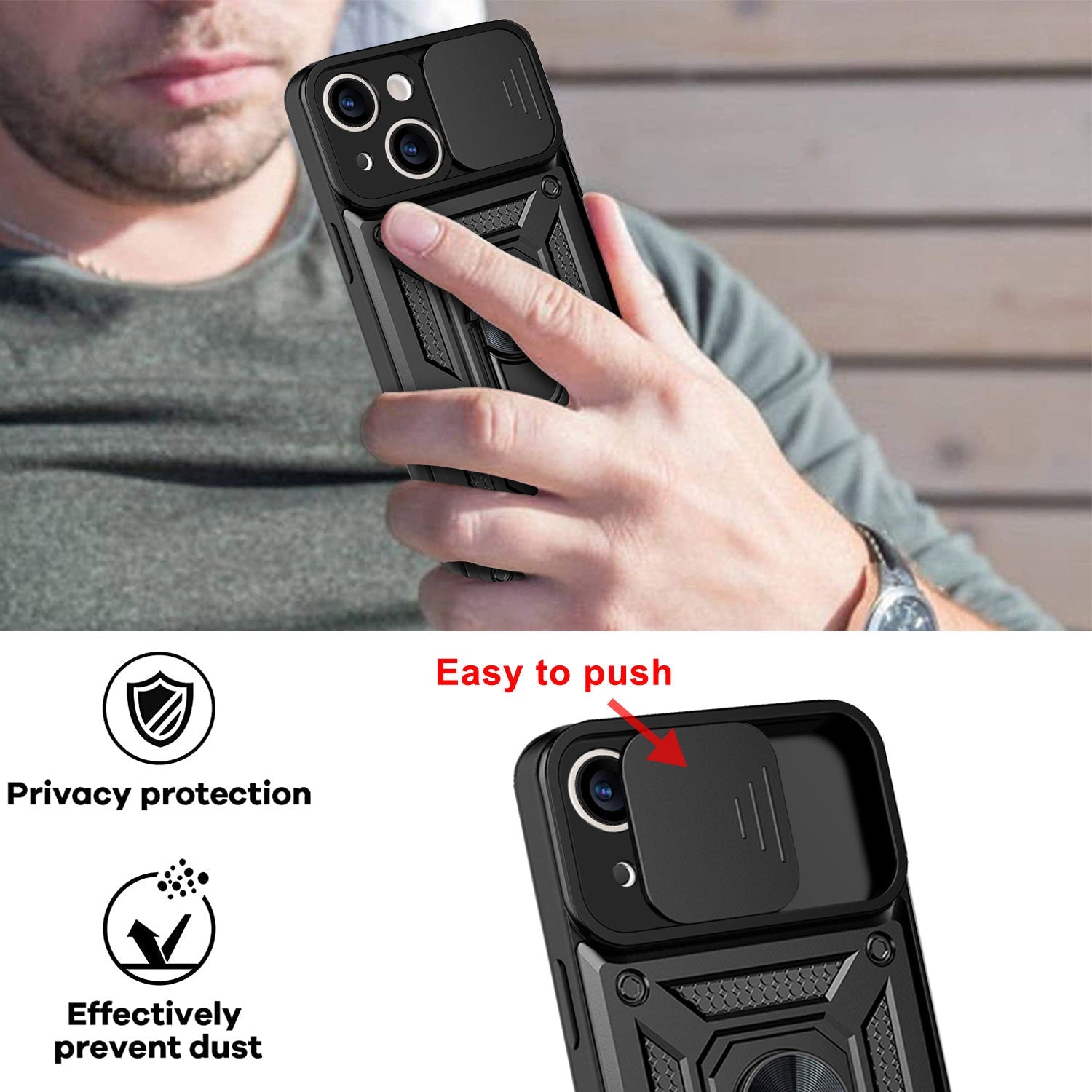 iPhone 13 Sliding window with kickstand Phone Case