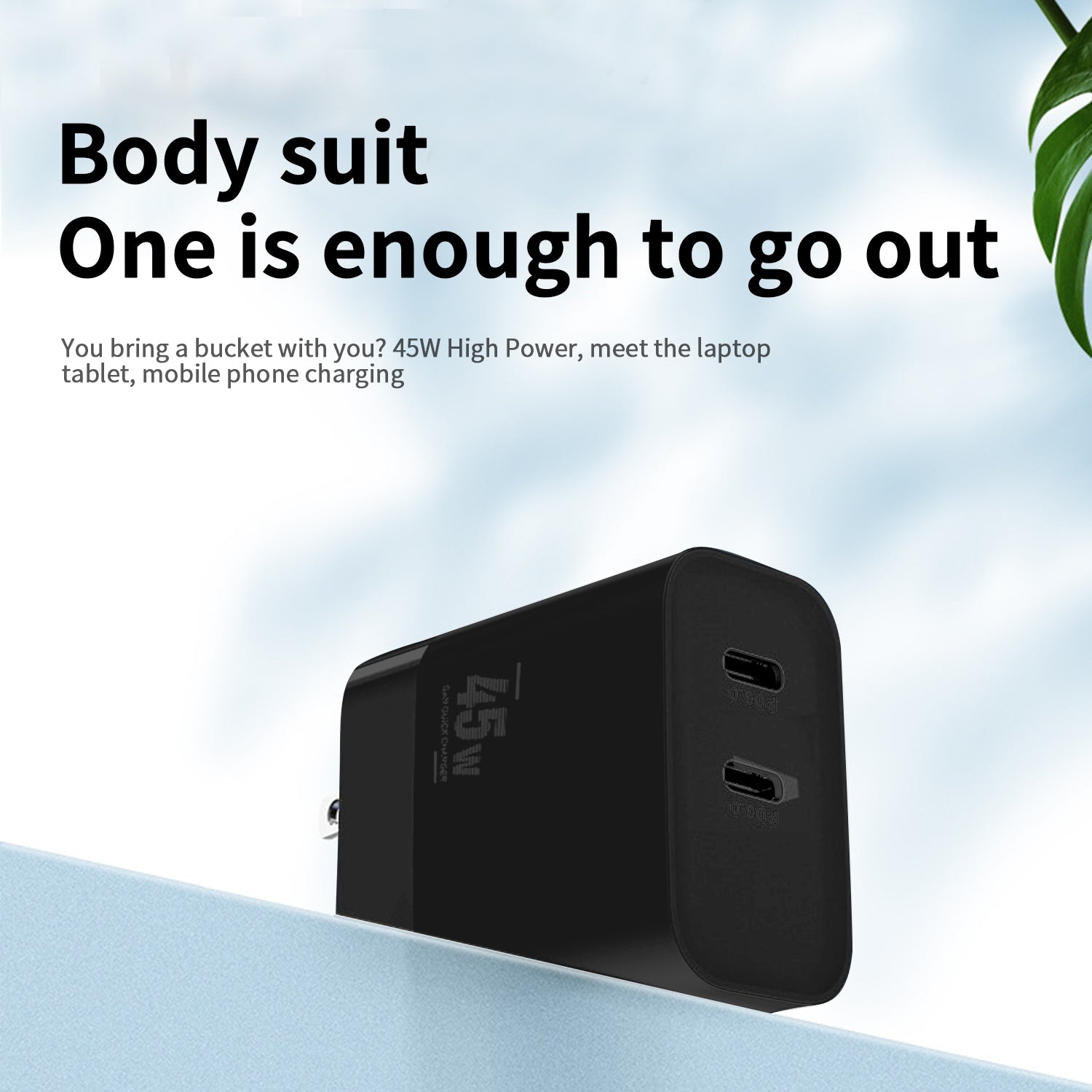 45W double PD double-port quick charge adapter