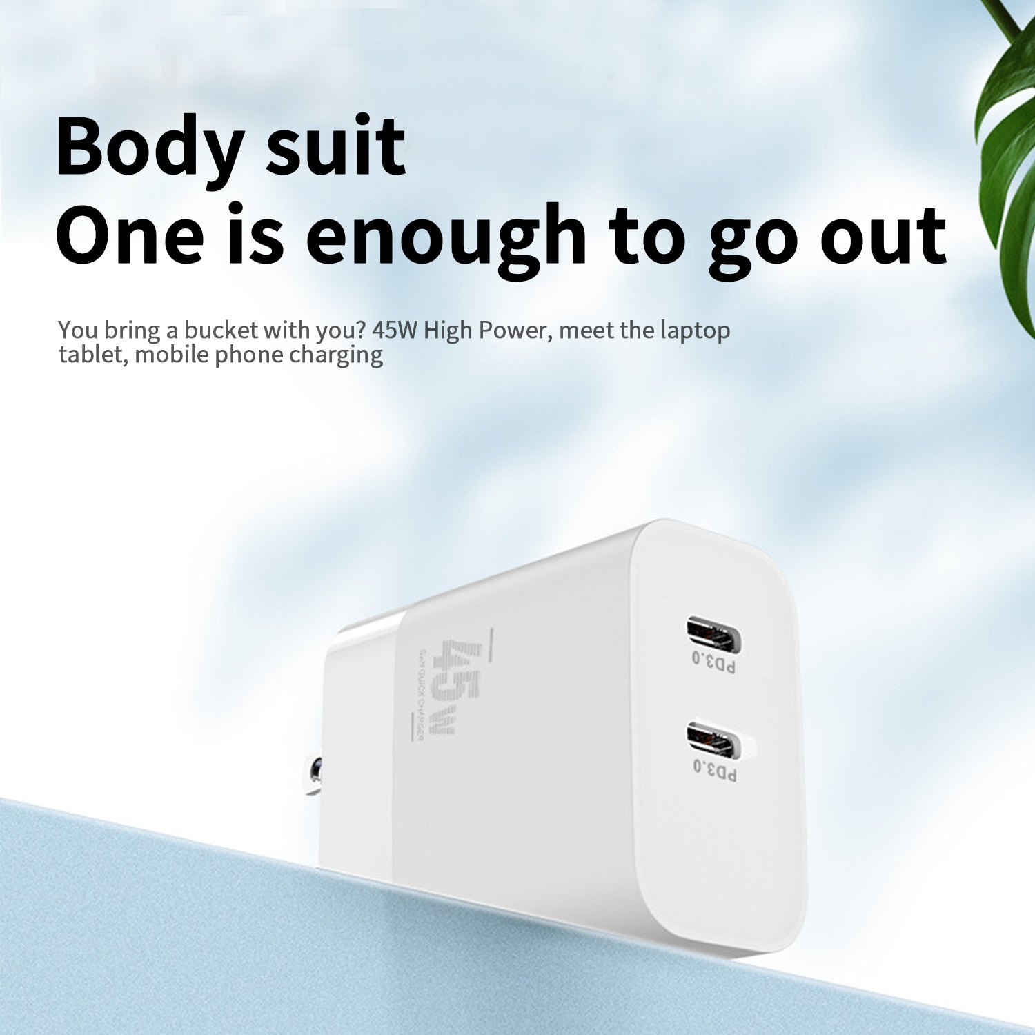 45W double PD double-port quick charge adapter