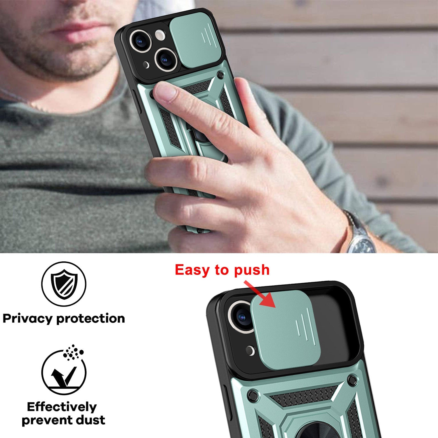 iPhone 13 Sliding window with kickstand Phone Case