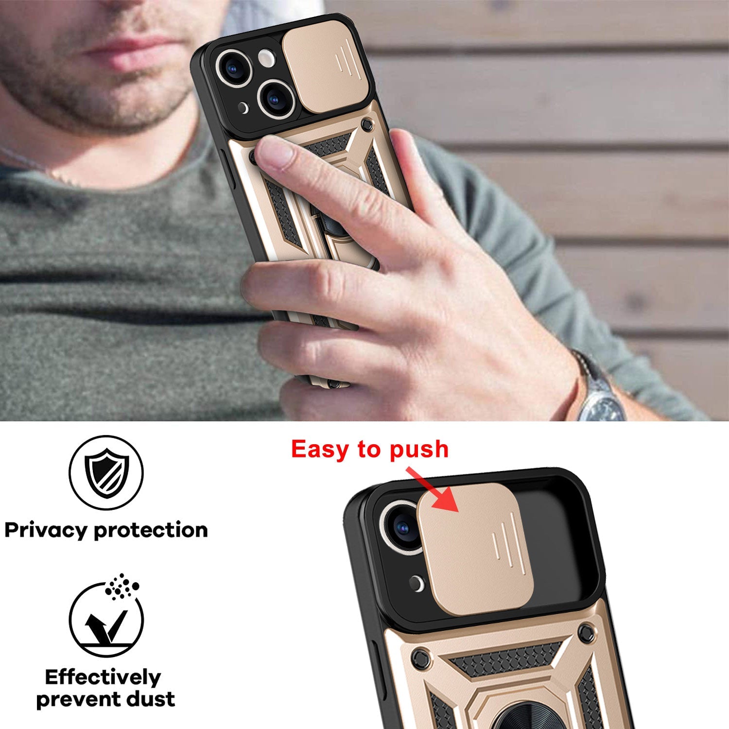 iPhone 13 Sliding window with kickstand Phone Case
