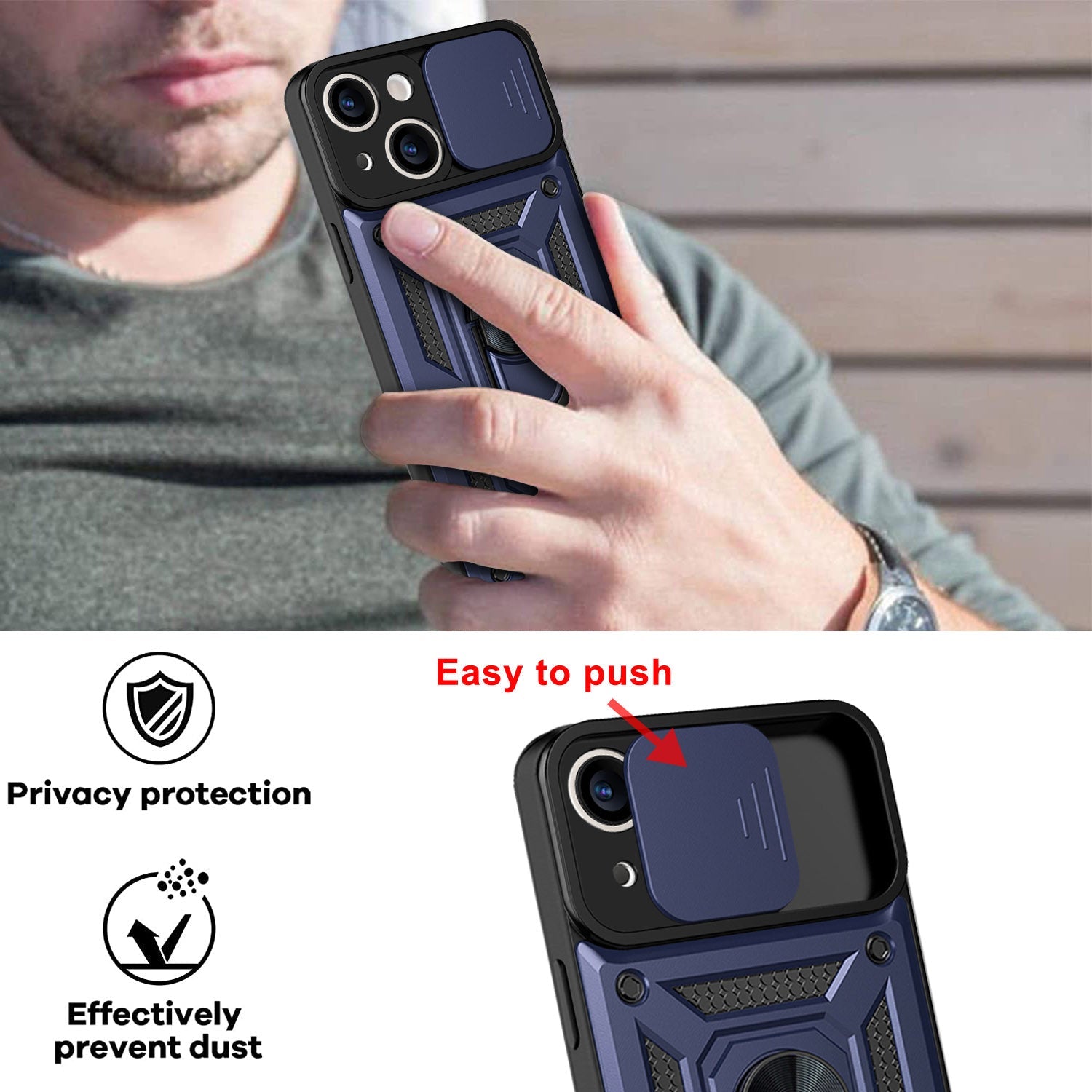 iPhone 13 Sliding window with kickstand Phone Case