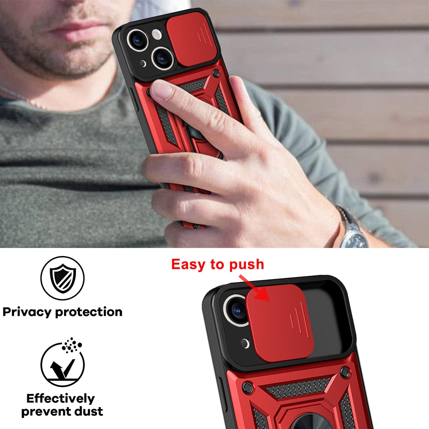 iPhone 13 Sliding window with kickstand Phone Case