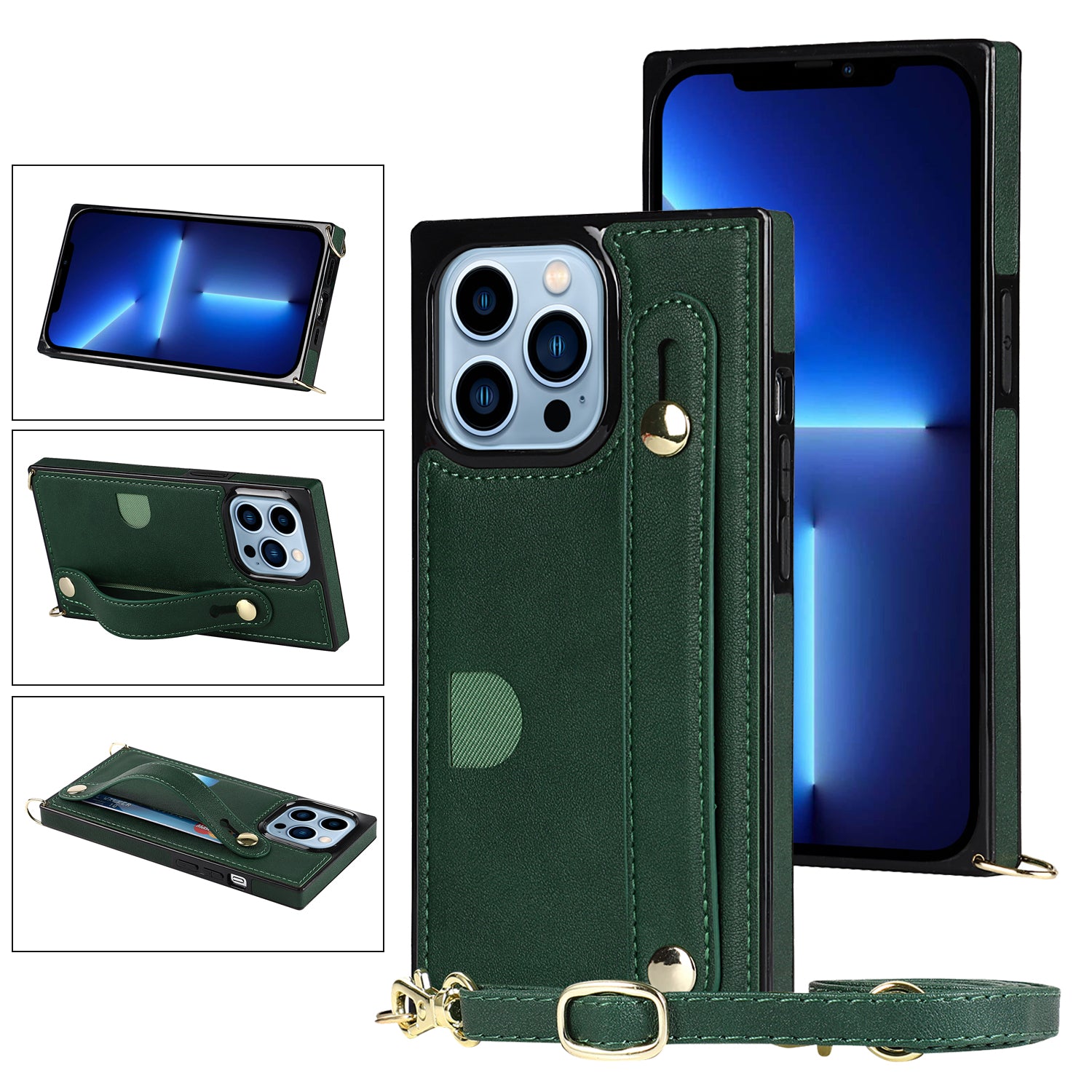 Fashion Leather Case with 1 Credit Card Slots for iPhone 13 Pro(6.1")