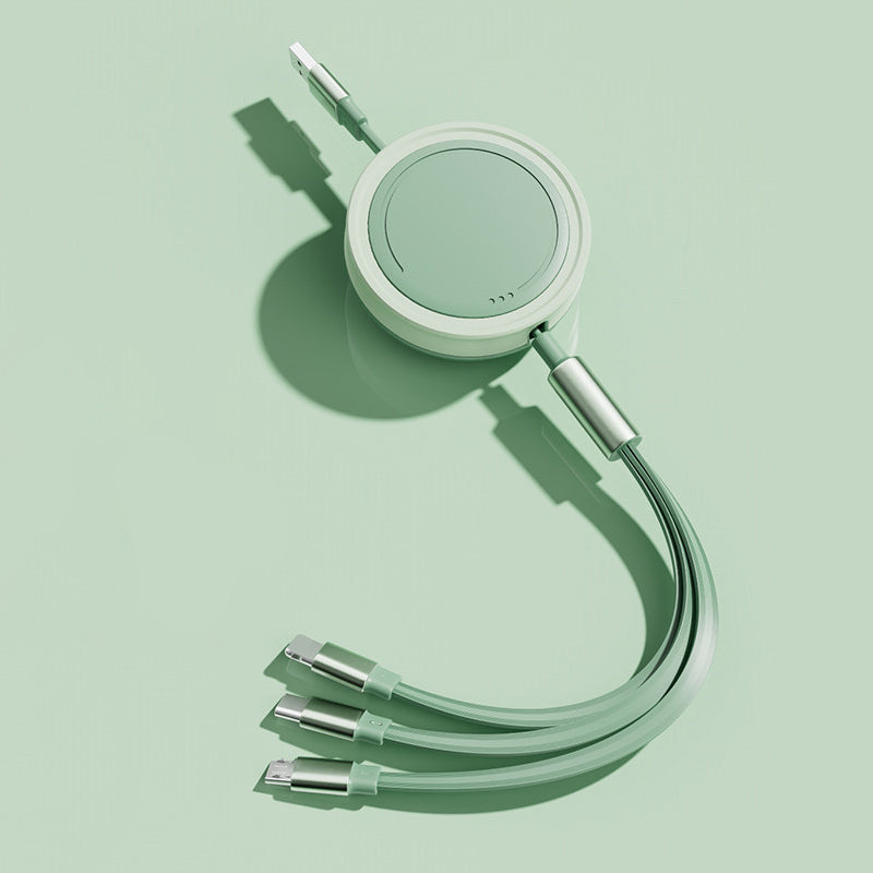 3 in 1(Lightning/Android/Type-C)66W ultra high speed charging telescopic cable