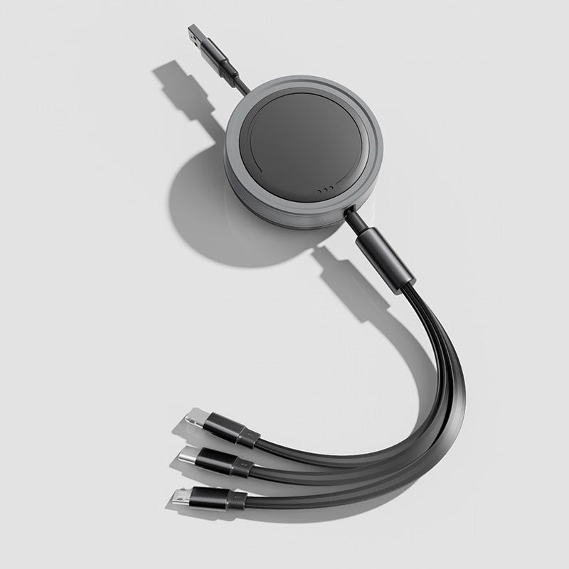 3 in 1(Lightning/Android/Type-C)66W ultra high speed charging telescopic cable