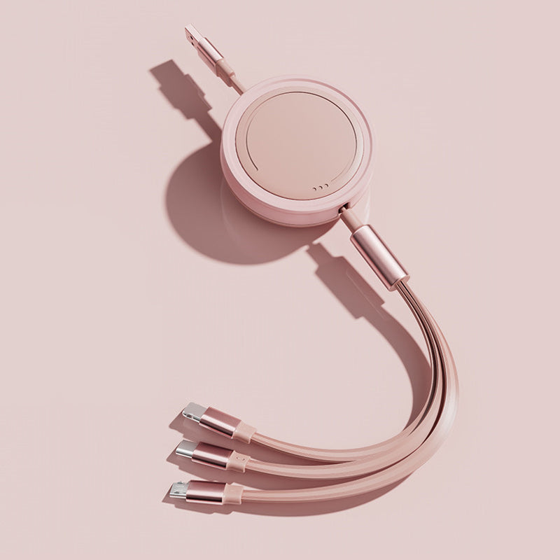 3 in 1(Lightning/Android/Type-C)66W ultra high speed charging telescopic cable