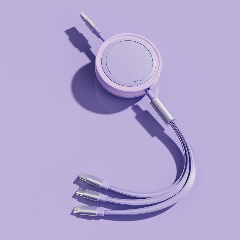 3 in 1(Lightning/Android/Type-C)66W ultra high speed charging telescopic cable