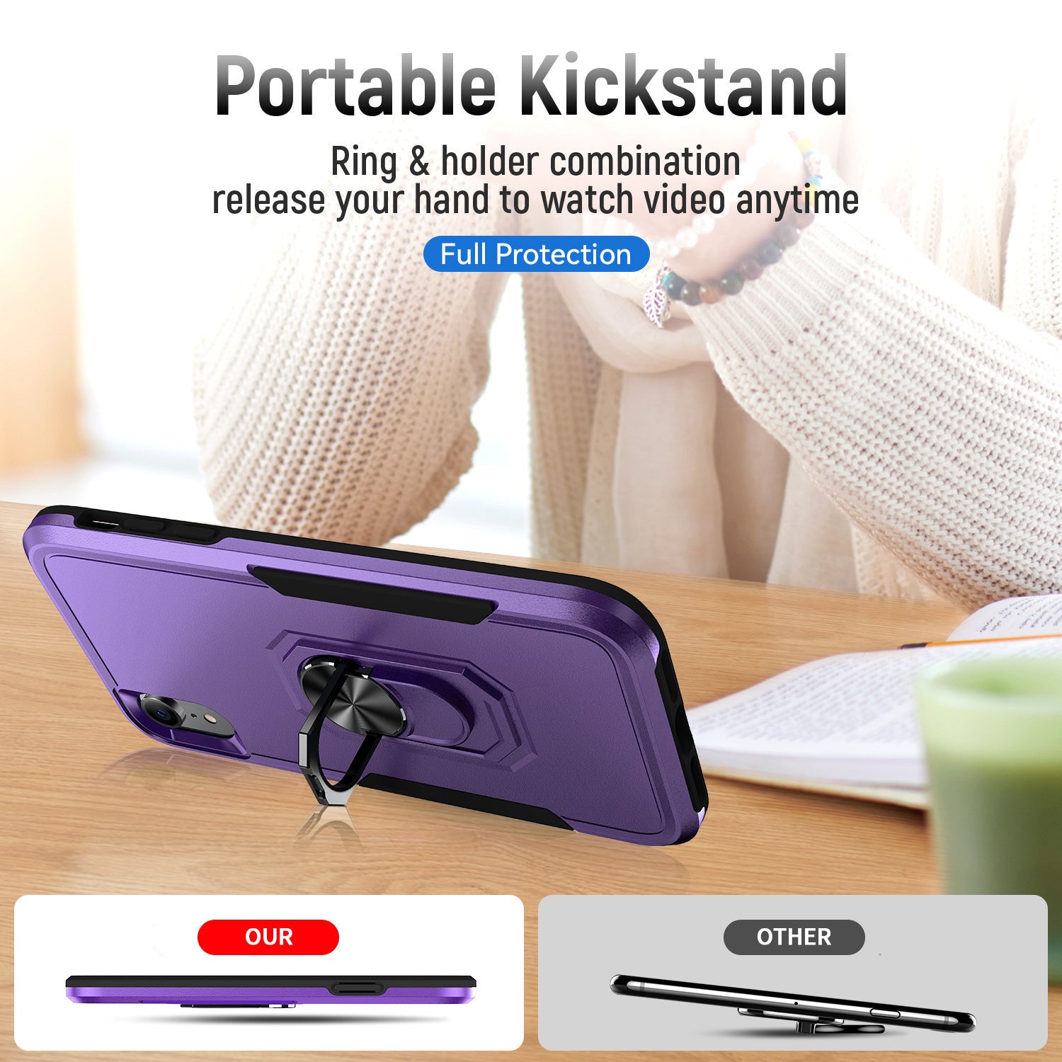 iPhone 6/7/8 Plus Kickstand fully protected heavy-duty shockproof case