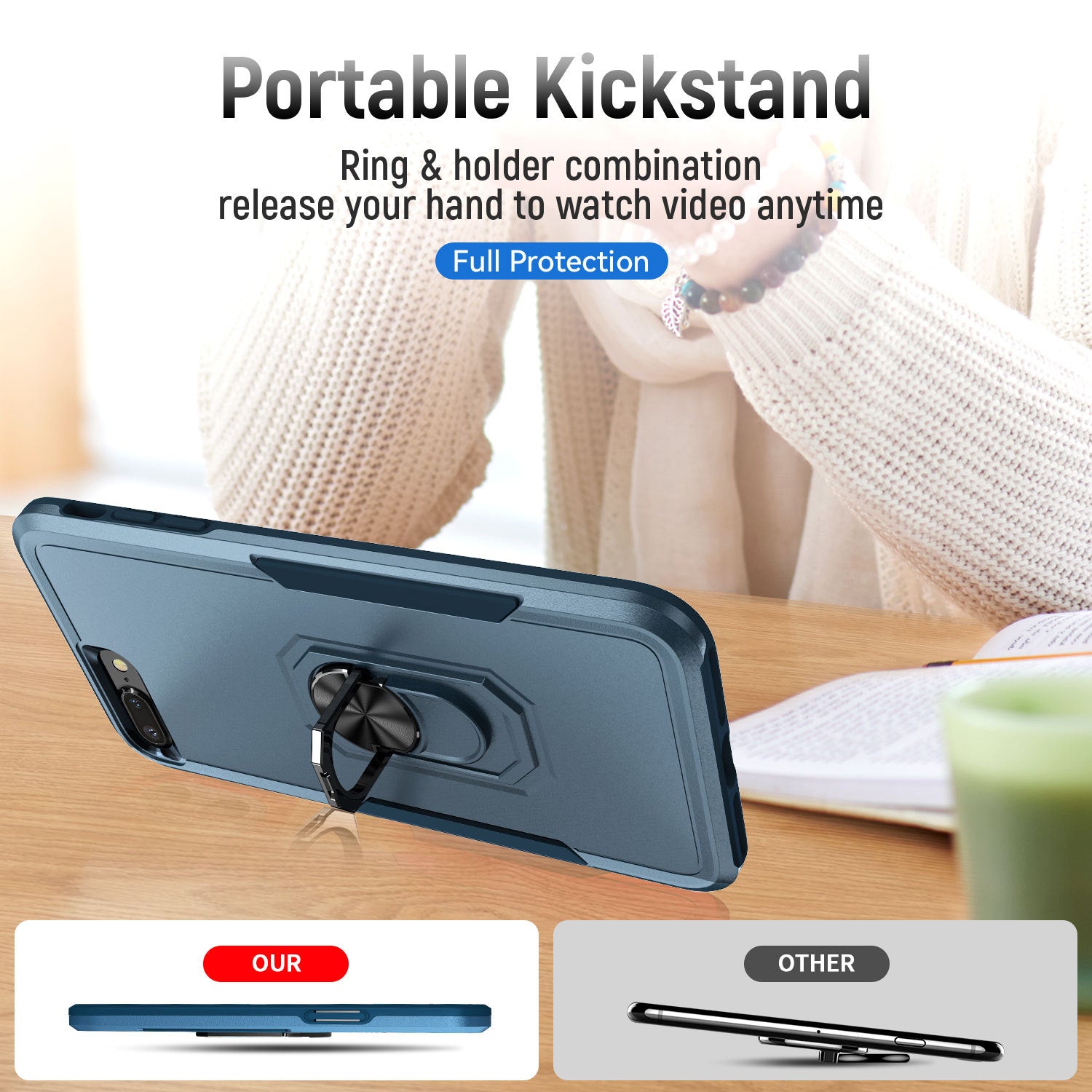 iPhone 6/7/8 Plus Kickstand fully protected heavy-duty shockproof case