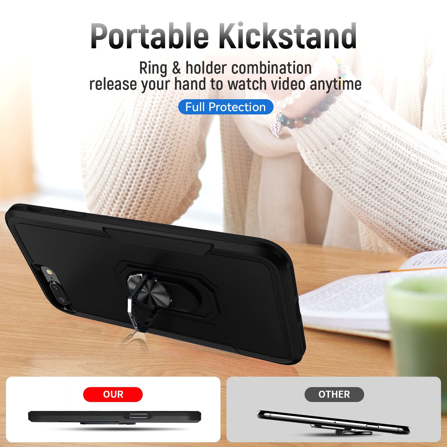 iPhone 6/7/8 Plus Kickstand fully protected heavy-duty shockproof case