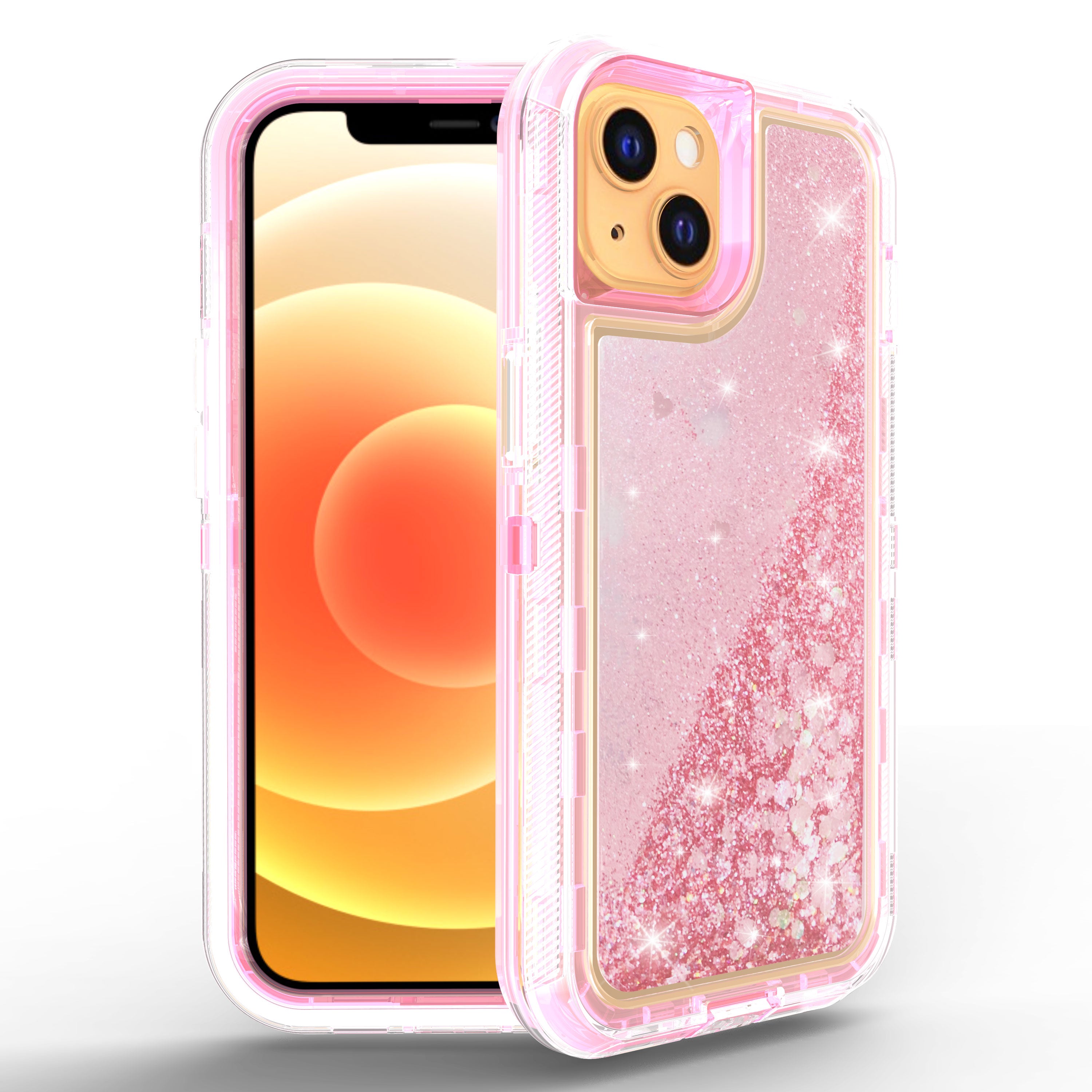 Transparent Floating Glitter Heavy Duty Case  for iPhone 13 mini
