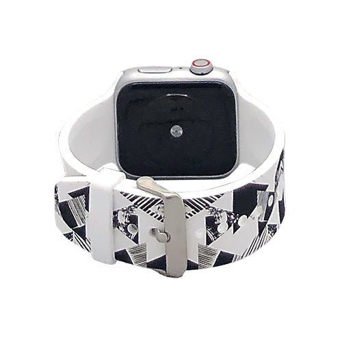 Apple Watch Series 4/3/2/1 with Silver Buckle Rubber Design Colorful Replacement i Watch Bands