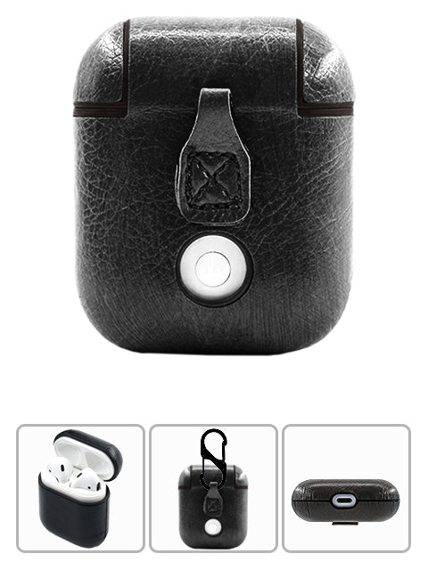 AirPods Case Protective Leather Cover and Skin Compatible with Apple AirPods
