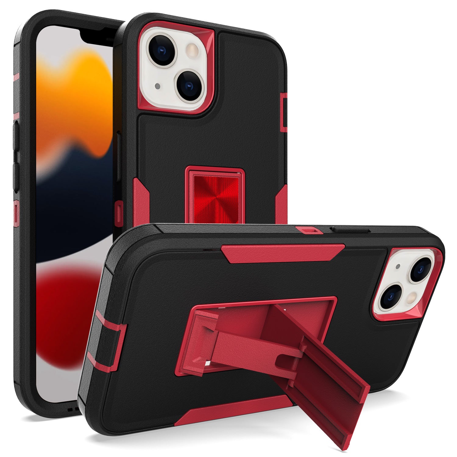 iPhone 13 mini Kickstand fully protected heavy-duty shockproof case