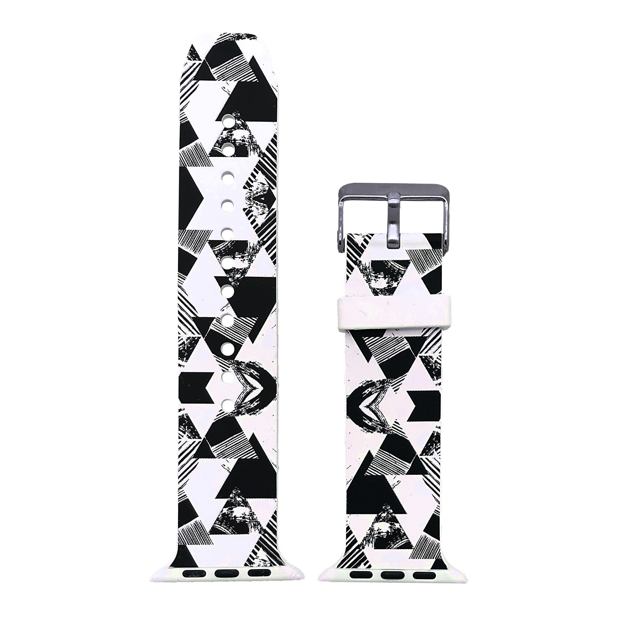 Apple Watch Series 4/3/2/1 with Silver Buckle Rubber Design Colorful Replacement i Watch Bands