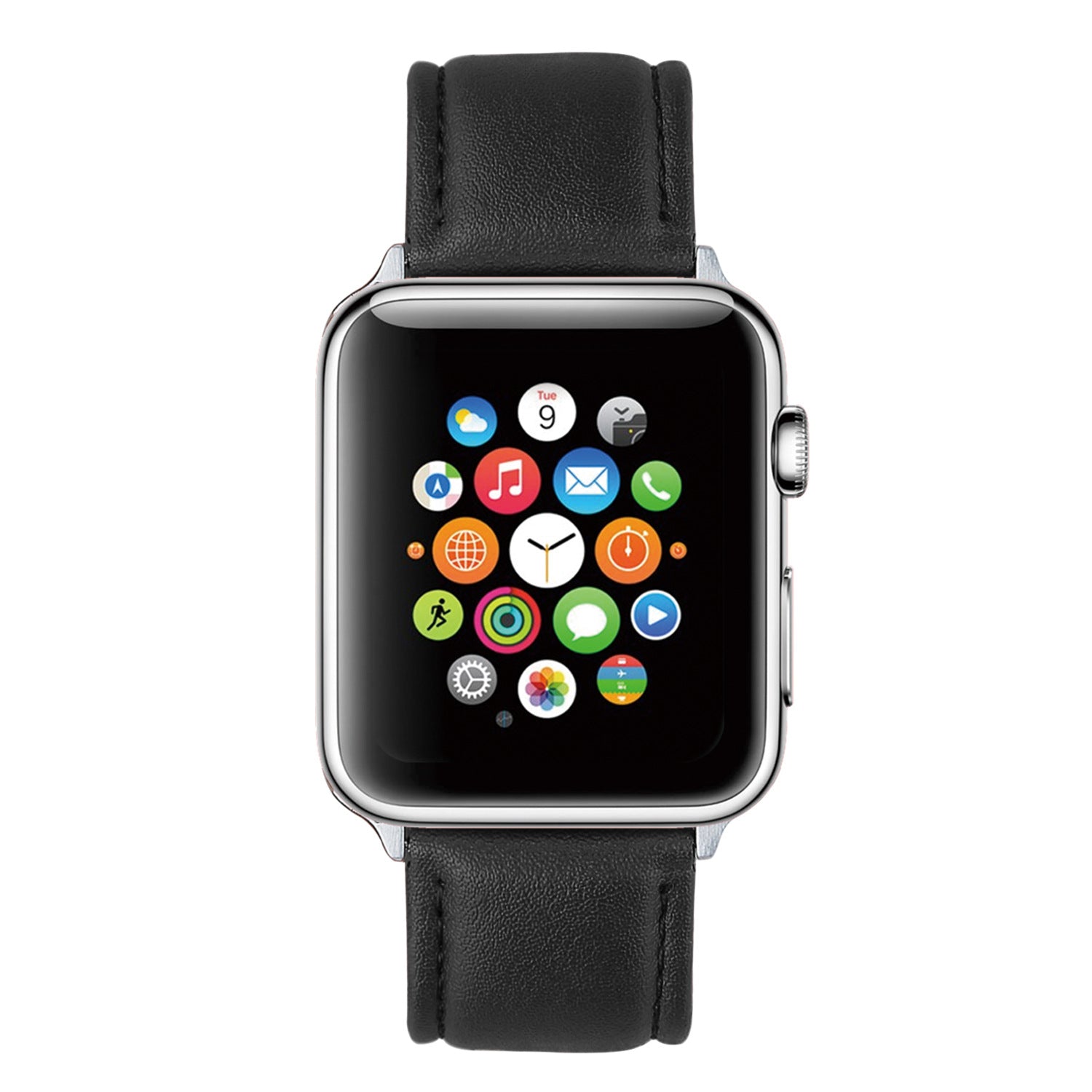 Leather Replacement i Watch Bands with Silver Buckle for Apple Watch Series7/6/SE/5/4/3/2/1