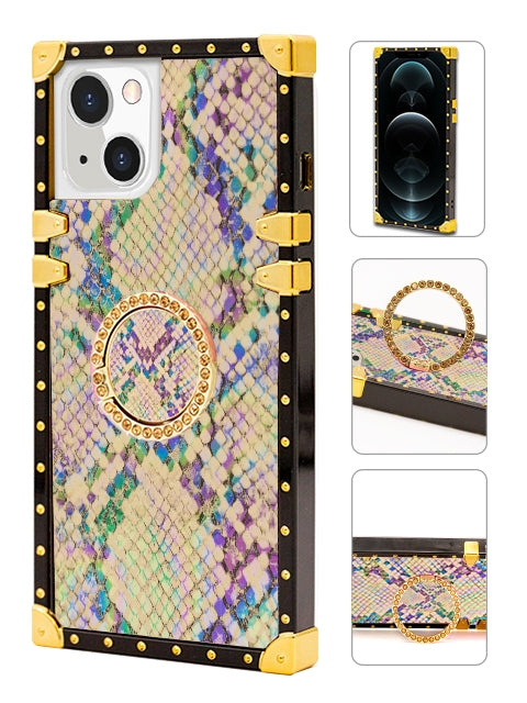 iPhone 13 mini Fashion Case TPU Luxury Grey Diamonds  with Kickstand