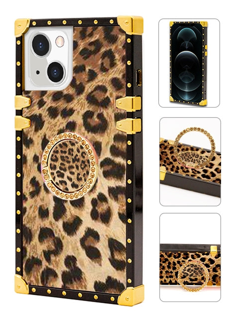 iPhone 13 mini Fashion Case TPU Luxury Grey Diamonds  with Kickstand