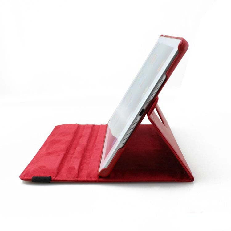 360 Degrees Rotating Leather Standing Case for iPad 4 - Hot Pink
