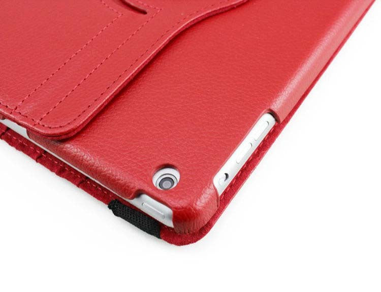 360 Degrees Rotating Leather Standing Case for iPad 4 - Hot Pink