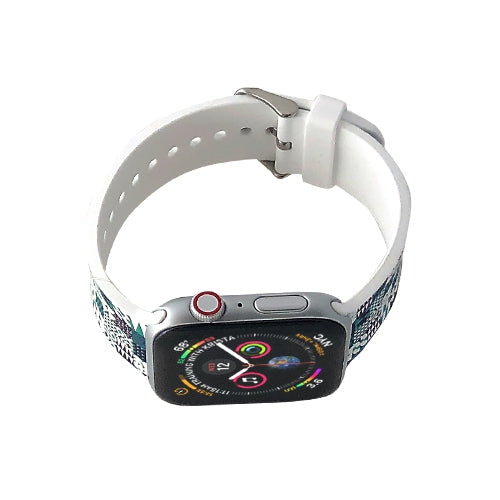 Apple Watch Series 4/3/2/1 with Silver Buckle Rubber Design Colorful Replacement i Watch Bands
