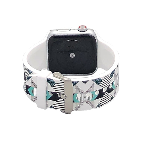 Apple Watch Series 4/3/2/1 with Silver Buckle Rubber Design Colorful Replacement i Watch Bands