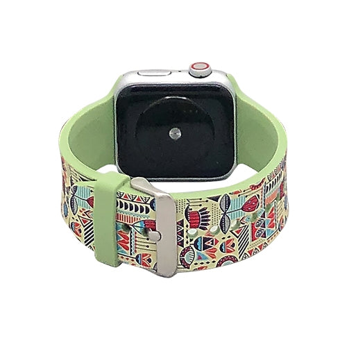 Apple Watch Series 4/3/2/1 with Silver Buckle Rubber Design Colorful Replacement i Watch Bands