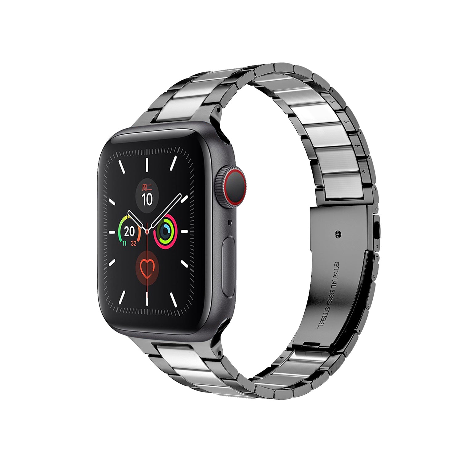Solid Stainless Steel Metal Replacement Watchband with two-color strap Compatible with iWatch 7/SE /6/ 5/ 4 /3/ 2/1(38mm/40mm,41mm)