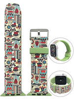 Apple Watch Series 4/3/2/1 with Silver Buckle Rubber Design Colorful Replacement i Watch Bands