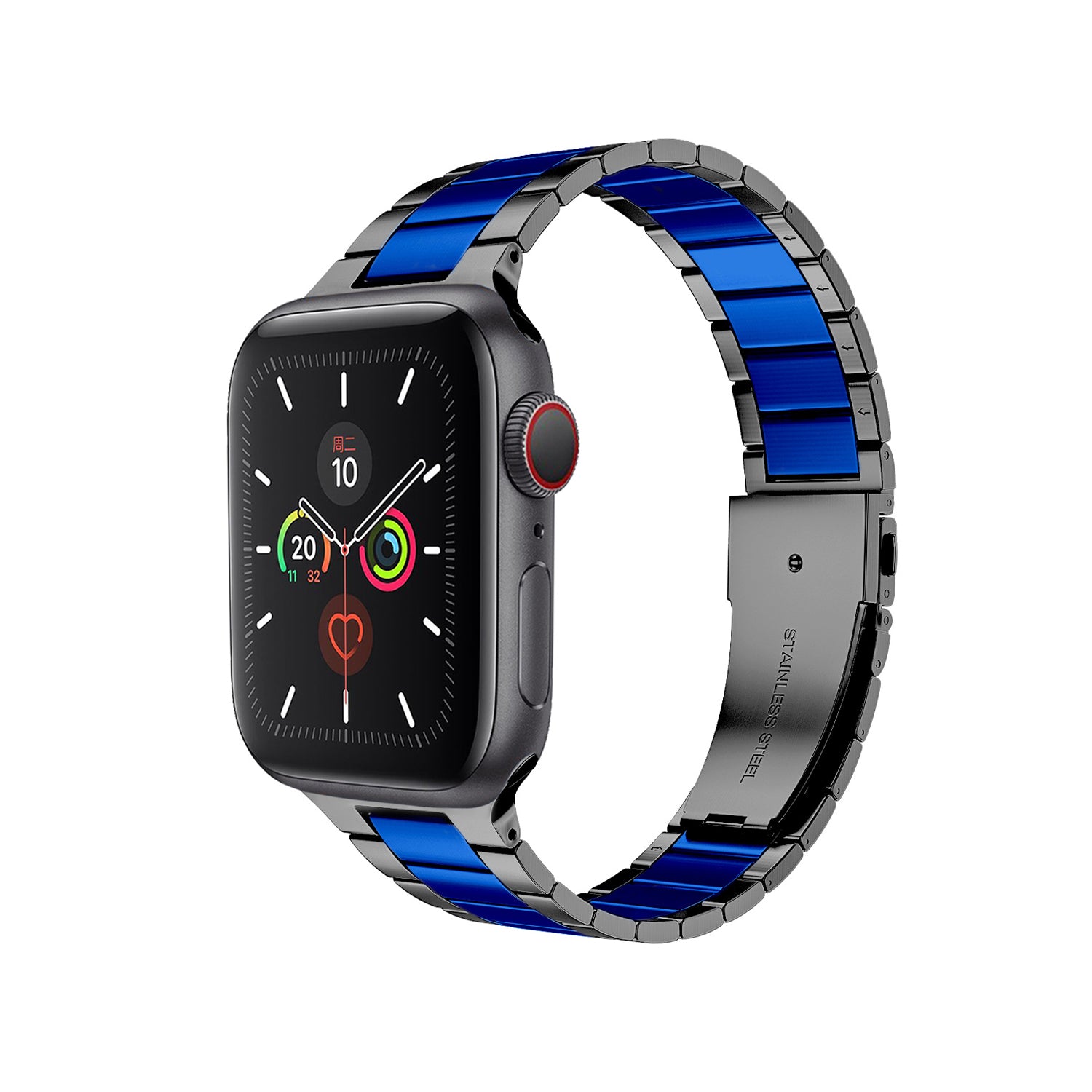 Solid Stainless Steel Metal Replacement Watchband with two-color strap Compatible with iWatch 7/SE /6/ 5/ 4 /3/ 2/1(38mm/40mm,41mm)