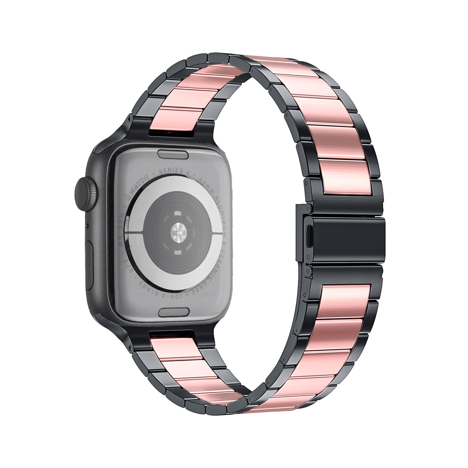 Solid Stainless Steel Metal Replacement Watchband with two-color strap Compatible with iWatch 7/SE /6/ 5/ 4 /3/ 2/1(38mm/40mm,41mm)