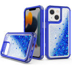 iPhone 13 Transparent four corner anti falling quicksand protective case