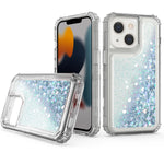 iPhone 13 Transparent four corner anti falling quicksand protective case